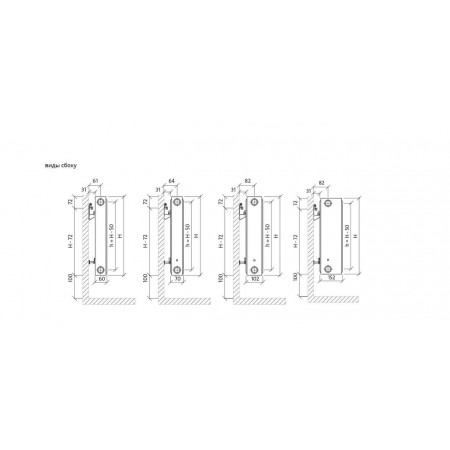 EVRA Compact С11 400x1000 стальной панельный радиатор с боковым подключением EVRA Compact С11 400x1000 стальной панельный радиатор с боковым подключением